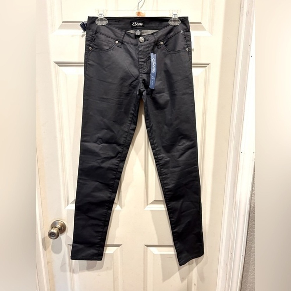 Celebrity Blues Women Skinny Coated Jeans Blue Sz 5 SJ20136D47 NWT Party Biker
